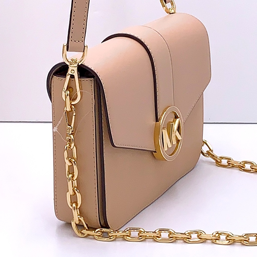 MICHAEL KORS CARMEN MEDIUM CONVERTIBLE SHOULDER BAG BUFF COLOR - Picture 5 of 16